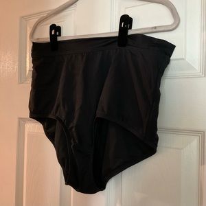 Black plus slimming high waisted bikini bottom